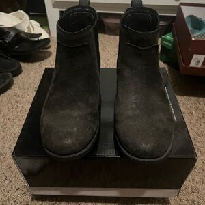 UGG Black Ankle Boots Suede Slip-On